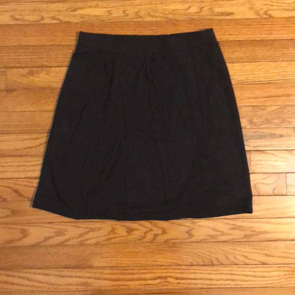 Black cotton swing skirt